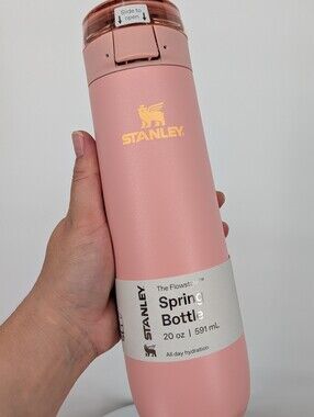 new Stanley water bottle cup Flowstate Spring Bottle 20 OZ leakproof peach rose
